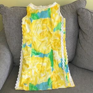 Lily Pulitzer First Impressions Yellow Roses Dress Size 2